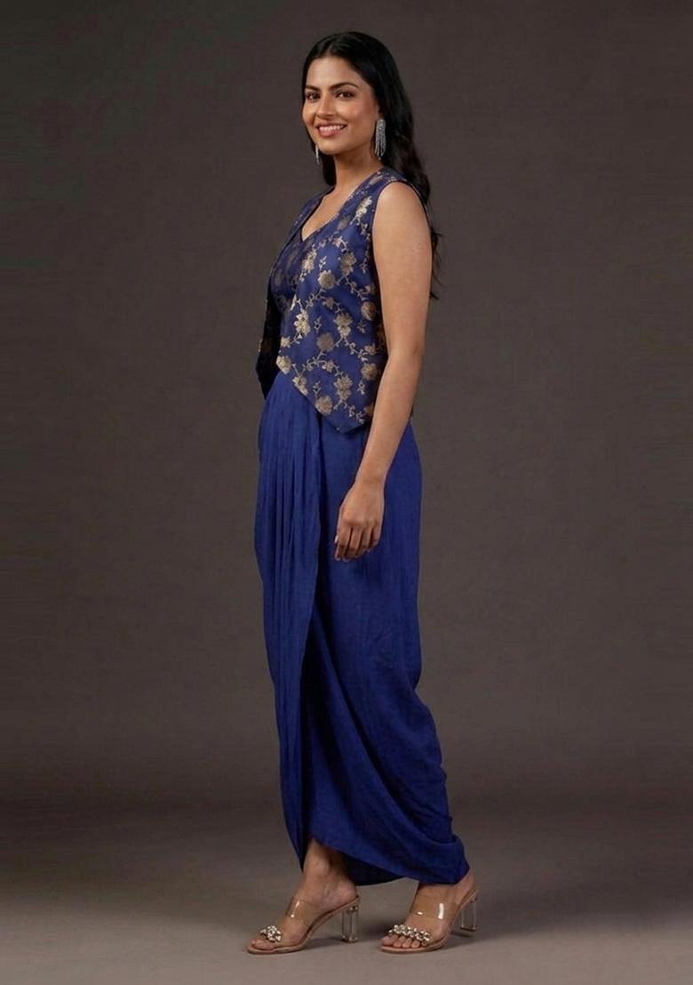 Blue Silk Blend Fusion Set - Indya