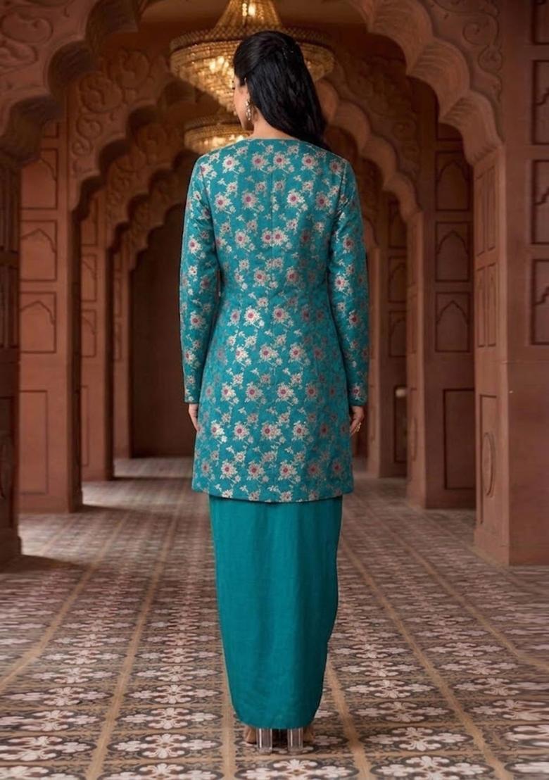 Blue Silk Blend Fusion Set - Indya