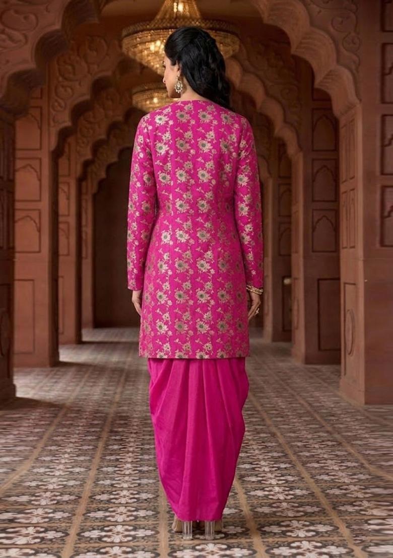 Pink Silk Blend Fusion Set - Indya