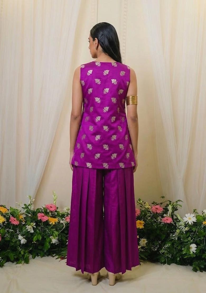 Magenta Pink Silk Blend Fusion Set - Indya