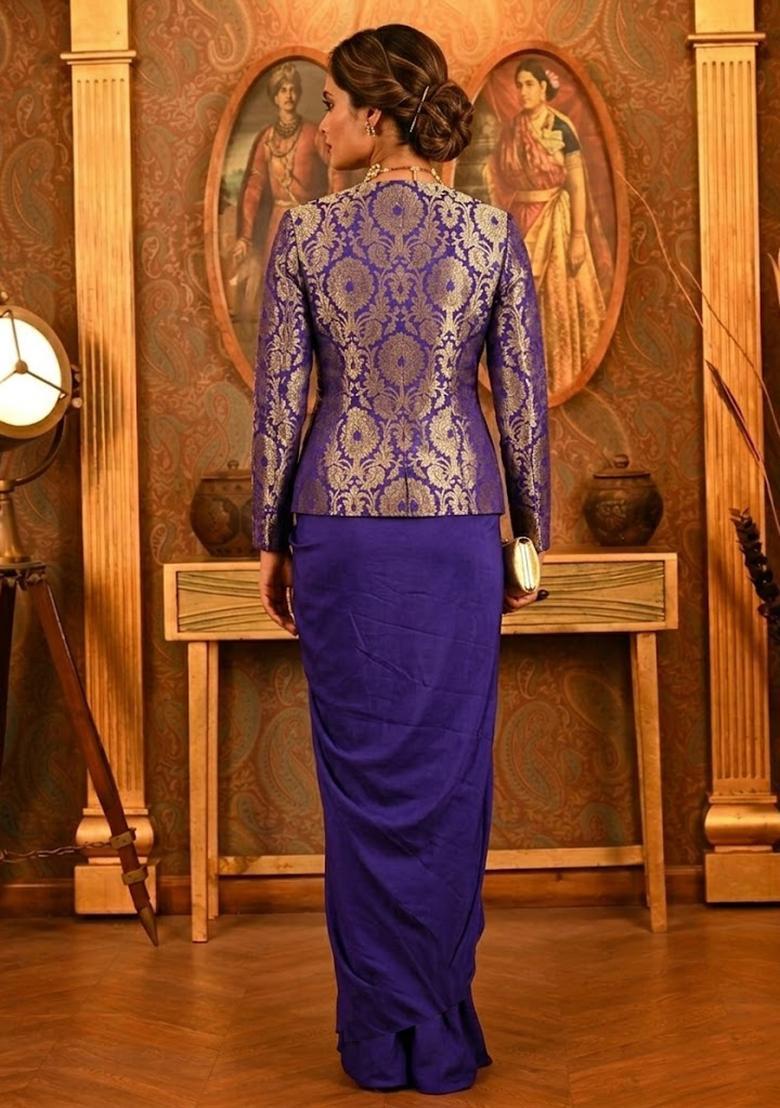 Purple Silk Blend Fusion Set - Indya