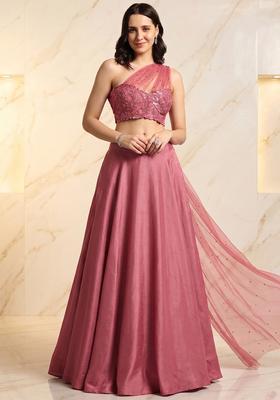 Pink Embroidered Handwork Lehenga Set