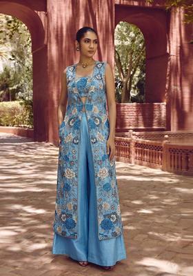 Blue Printed Chinon Fusion Set