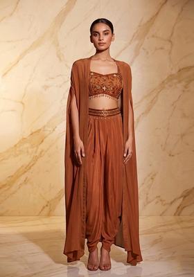 Copper Embroidered Handwork Fusion Set