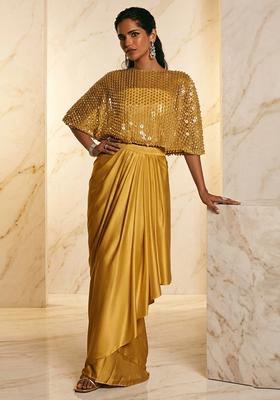 Gold Embroidered Handwork Fusion Set