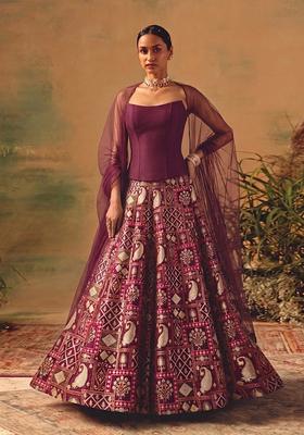 Rani Pink Printed Lehenga Set