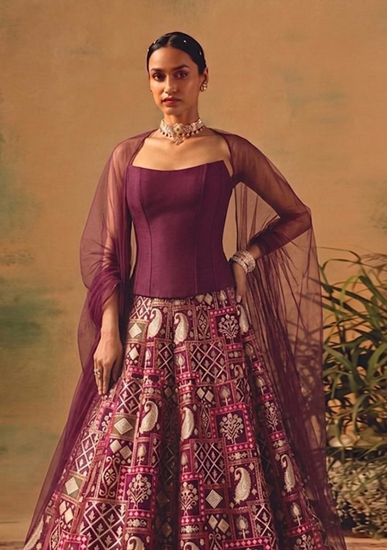 Rani Pink Printed Lehenga Set - Indya