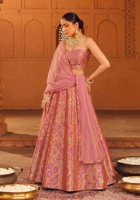 Multicolor Silk Blend Lehenga Set