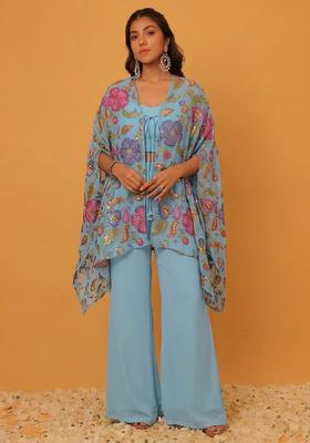Light Blue Printed Fusion Set