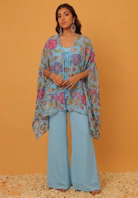 Light Blue Printed Fusion Set
