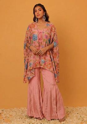 Pink Printed Fusion Set