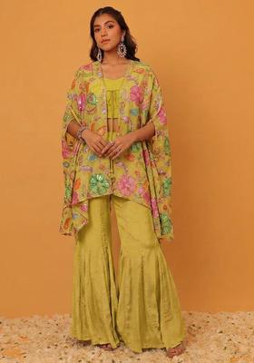 Yellow Printed Fusion Set