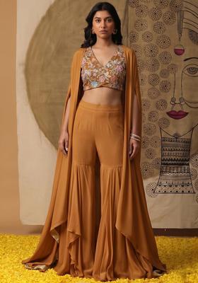 Rust Sequin Crepe Fusion Set