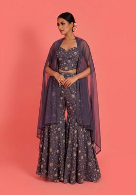 Grey Embroidered Tissue Fusion Set