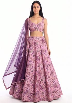Blush Pink Zari Silk Blend Lehenga Set