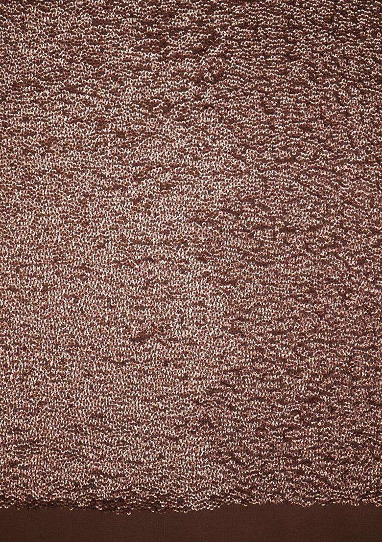 Chocolate Brown Sequin Georgette Fusion Set - Indya