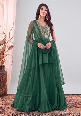 Royal Blue Brocade Lehenga Set