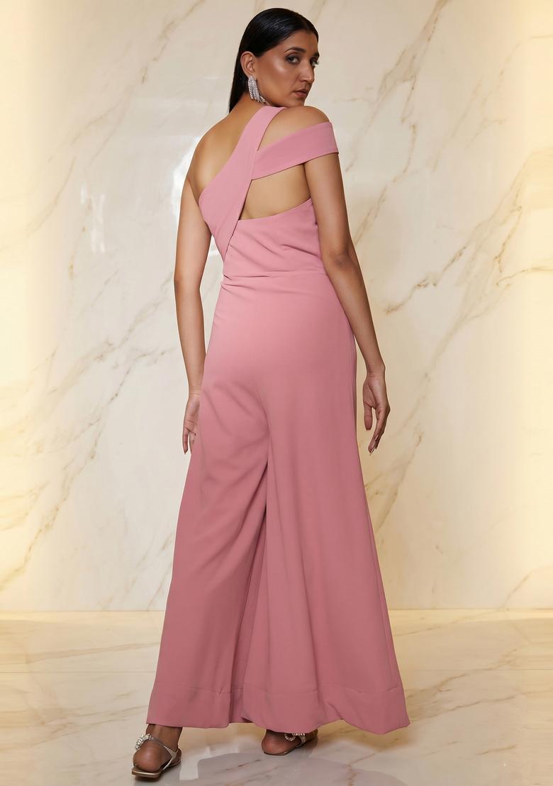 Pastel Pink Handwork Fusion Set - Indya