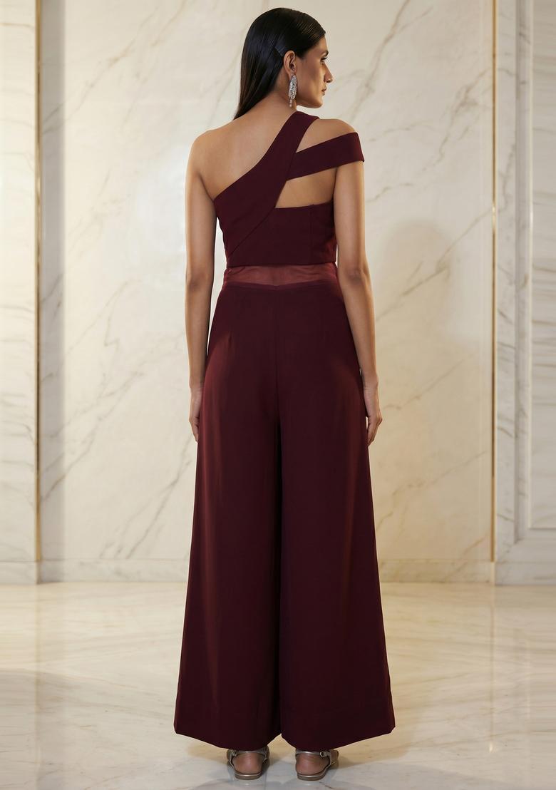 Deep Wine Handwork Fusion Set - Indya
