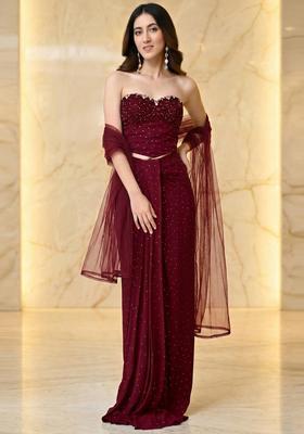 Deep Red Handwork Fusion Set