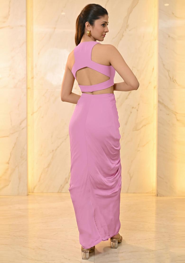 Light Pink Handwork Fusion Set - Indya