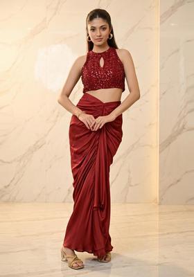 Maroon Handwork Fusion Set