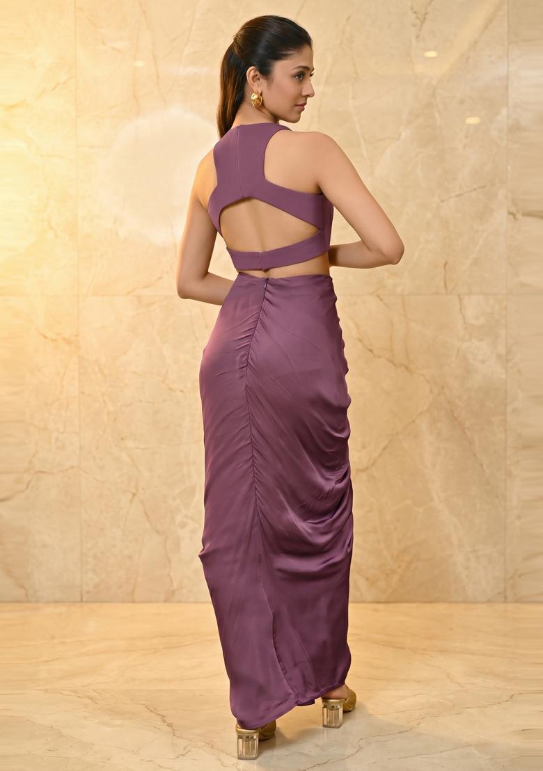 Mauve Handwork Fusion Set - Indya
