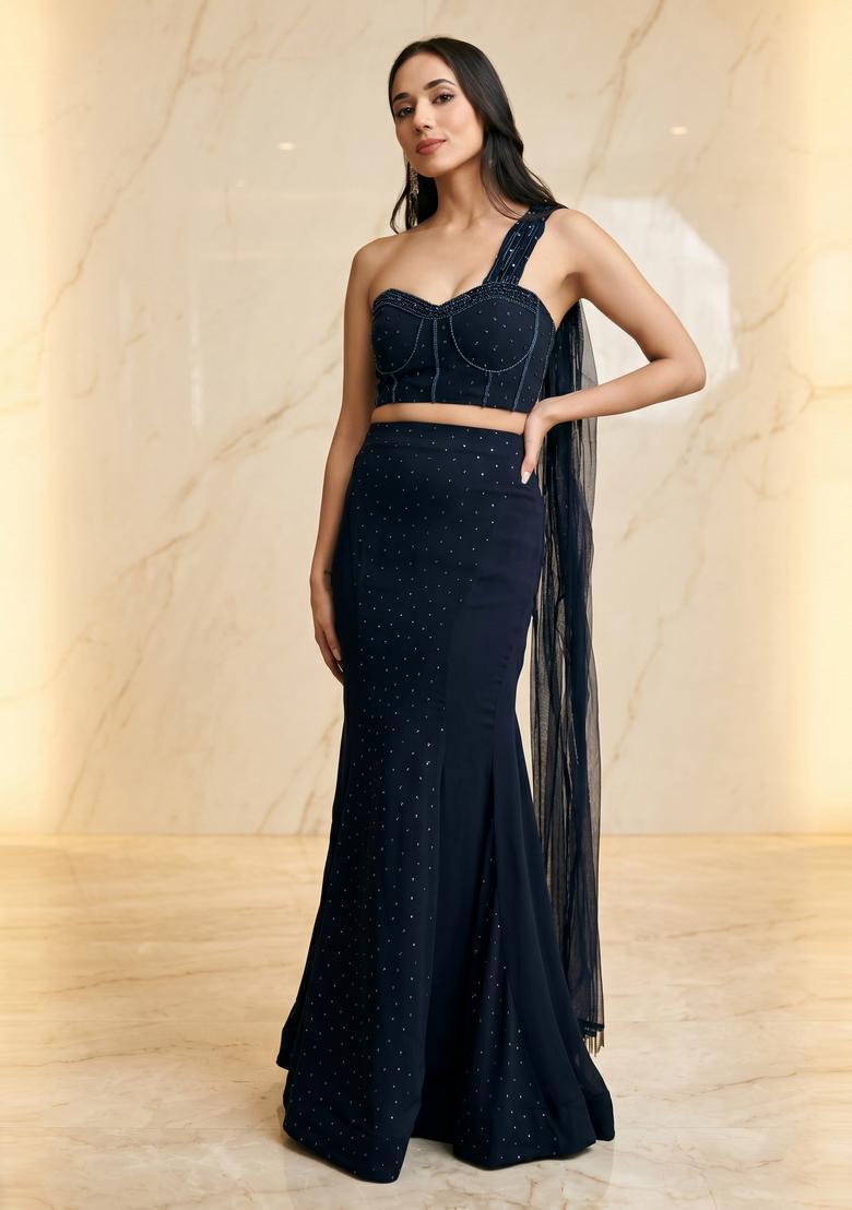Black Handwork Fusion Set - Indya