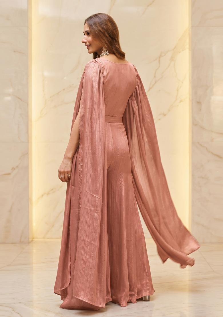 Dusty Rose Handwork Fusion Set - Indya