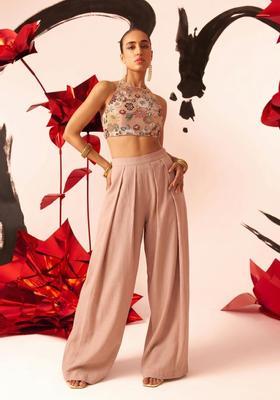 Dusty Pink Embroidered Fusion Set