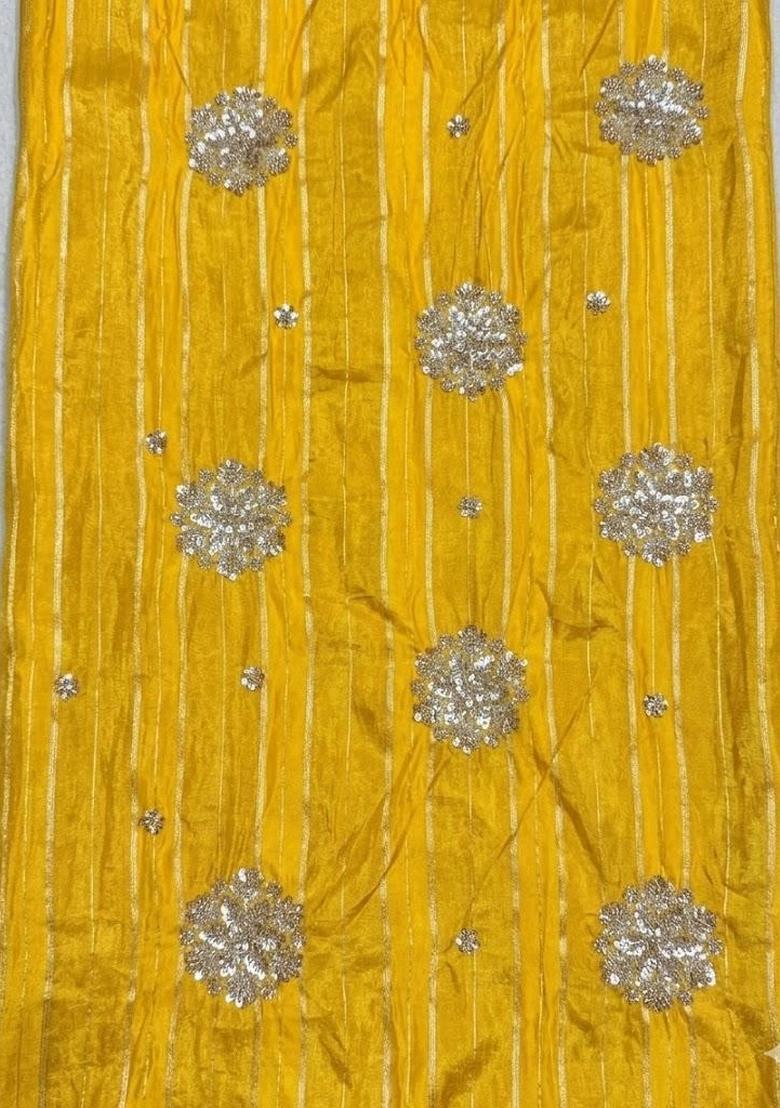 Mustard Yellow Tissue Lehenga Set - Indya