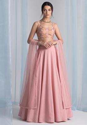 Baby Pink Georgette Lehenga Set