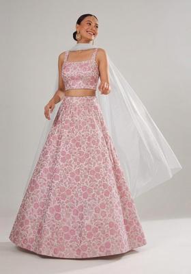 Pastel Pink Silk Blend Lehenga Set