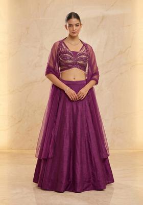 Magenta Handwork Lehenga Set