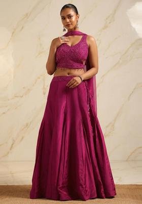 Magenta Handwork Lehenga Set
