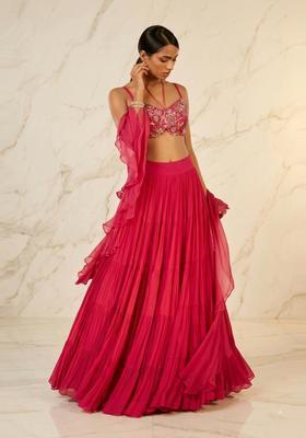 Magenta Handwork Lehenga Set