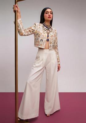 Off-White Embroidered Tissue Fusion Set