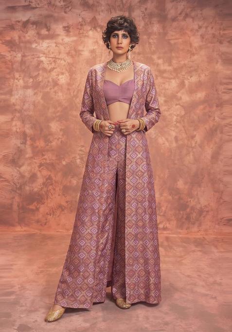 Dusty Mauve Georgette Fusion Set