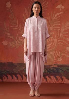 Pastel Pink Handwork Kurta Set