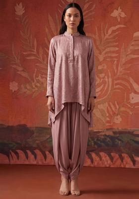 Dusty Mauve Handwork Kurta Set