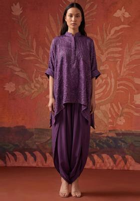 Purple Handwork Kurta Set