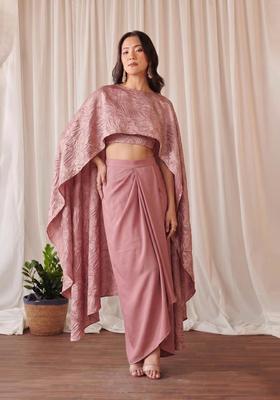 Dusty Rose Crinkled Satin Fusion Set