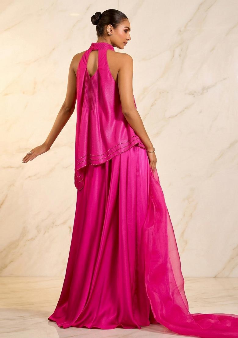 Pink Handwork Fusion Set - Indya