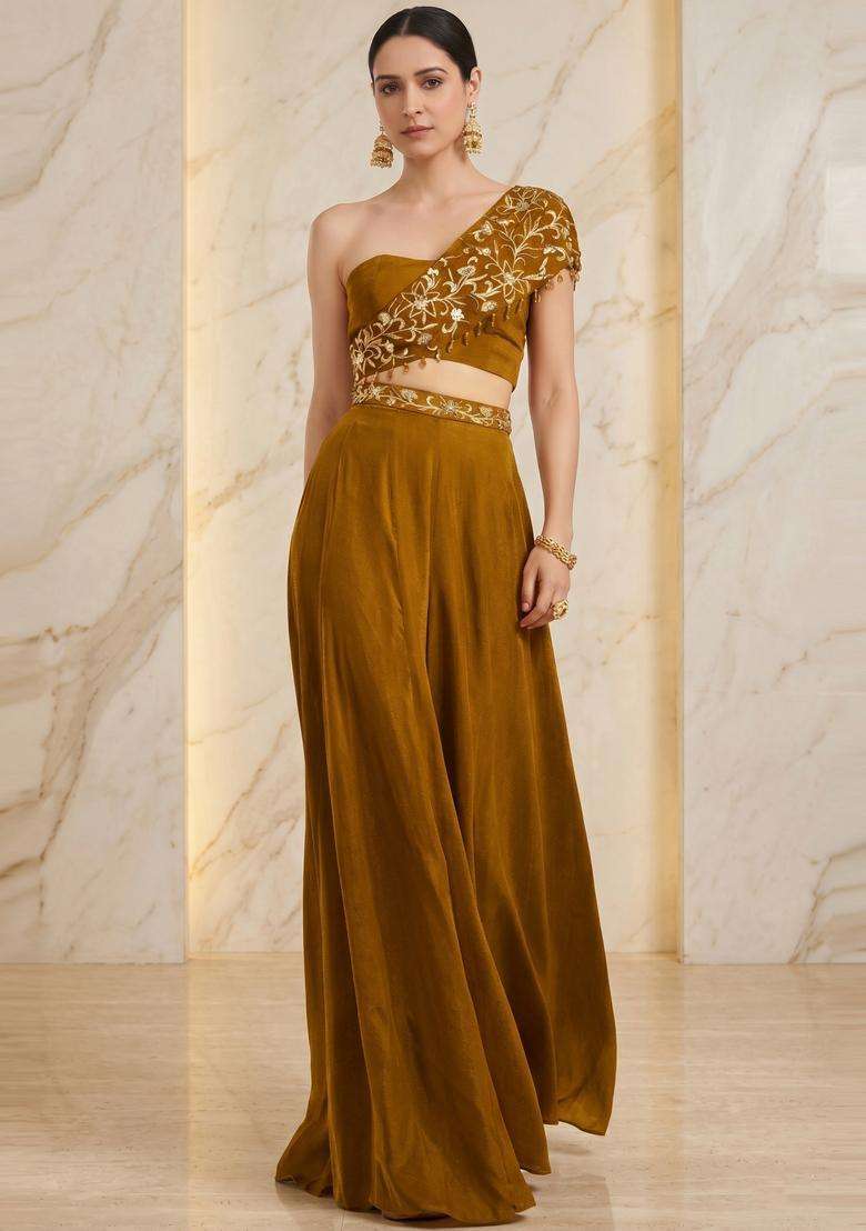 Mustard Handwork Fusion Set - Indya