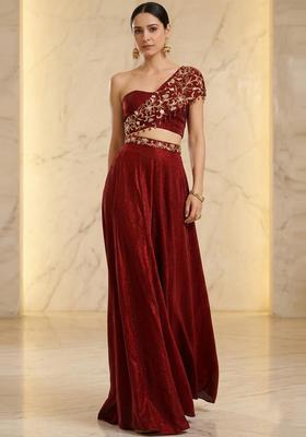Maroon Handwork Fusion Set