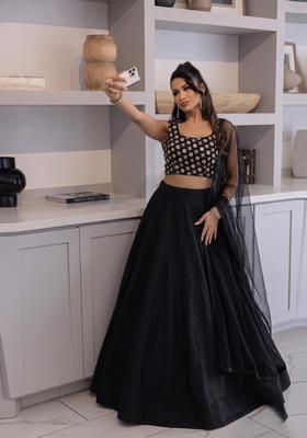 Black Georgette Lehenga Set