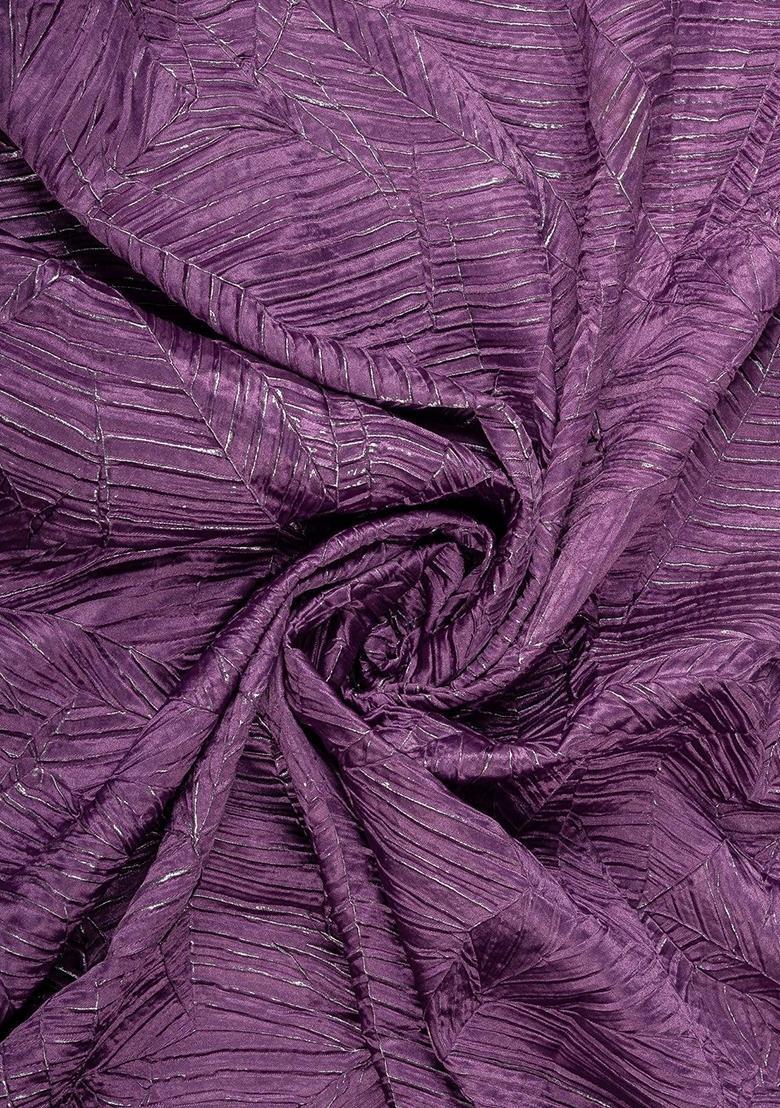 Deep Purple Textured Satin Fusion Set - Indya