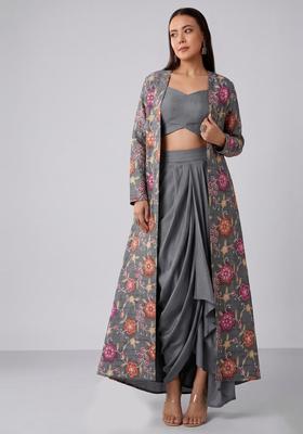 Grey Embroidered Tissue Fusion Set