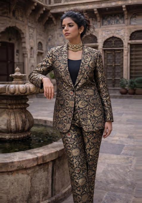 Black Brocade Fusion Set