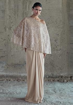 Grey Sequin Net Fusion Set